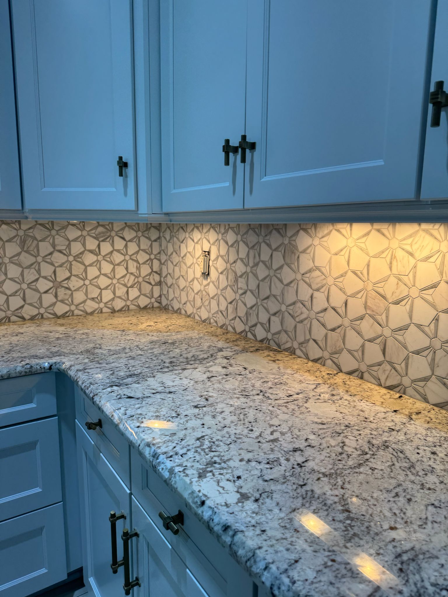 Patterned tile feature wall